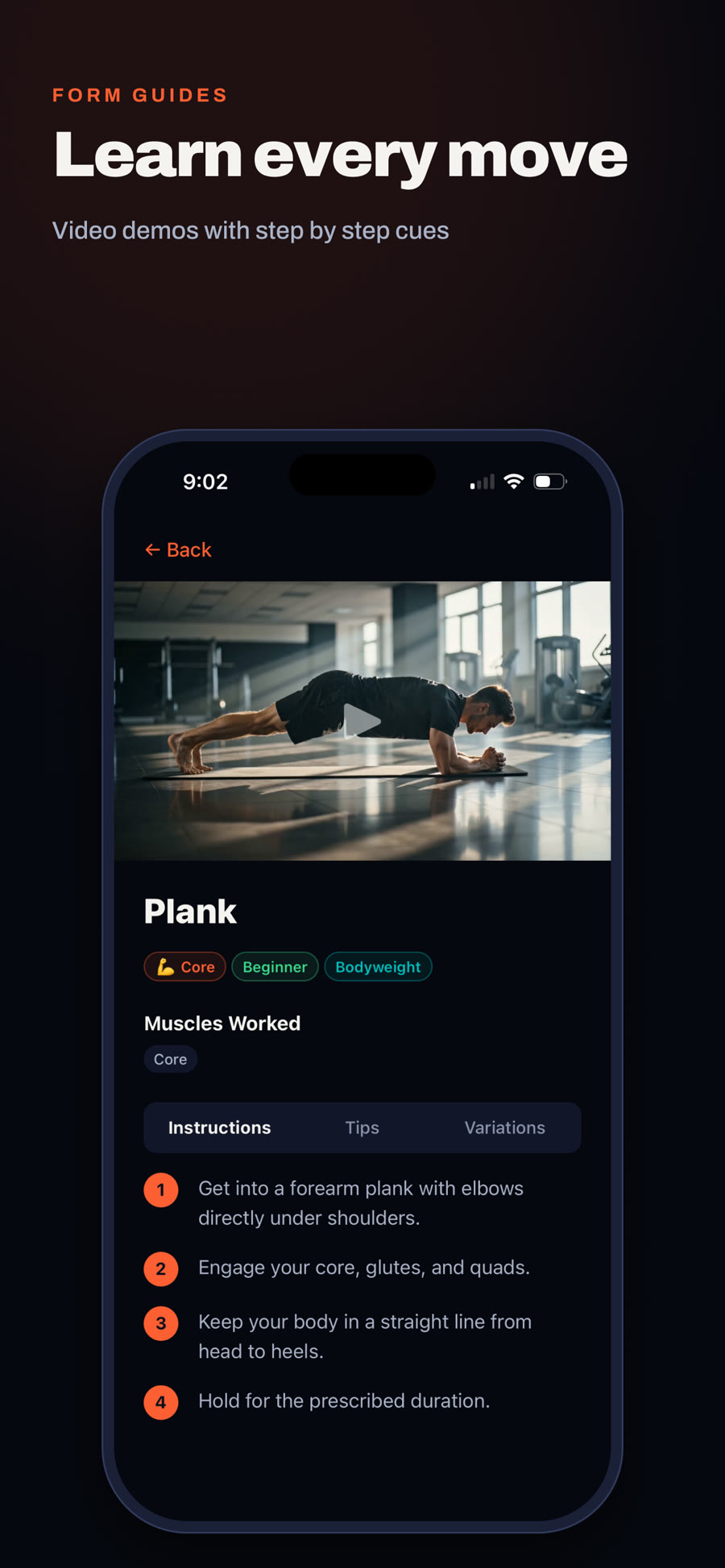 Fit Forged exercise form guide with video